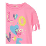 Billieblush Abito Modello T-Shirt Tinta Unita con Paillettes per Neonata U21084N ROSA FLUO BillIEBLUSH 