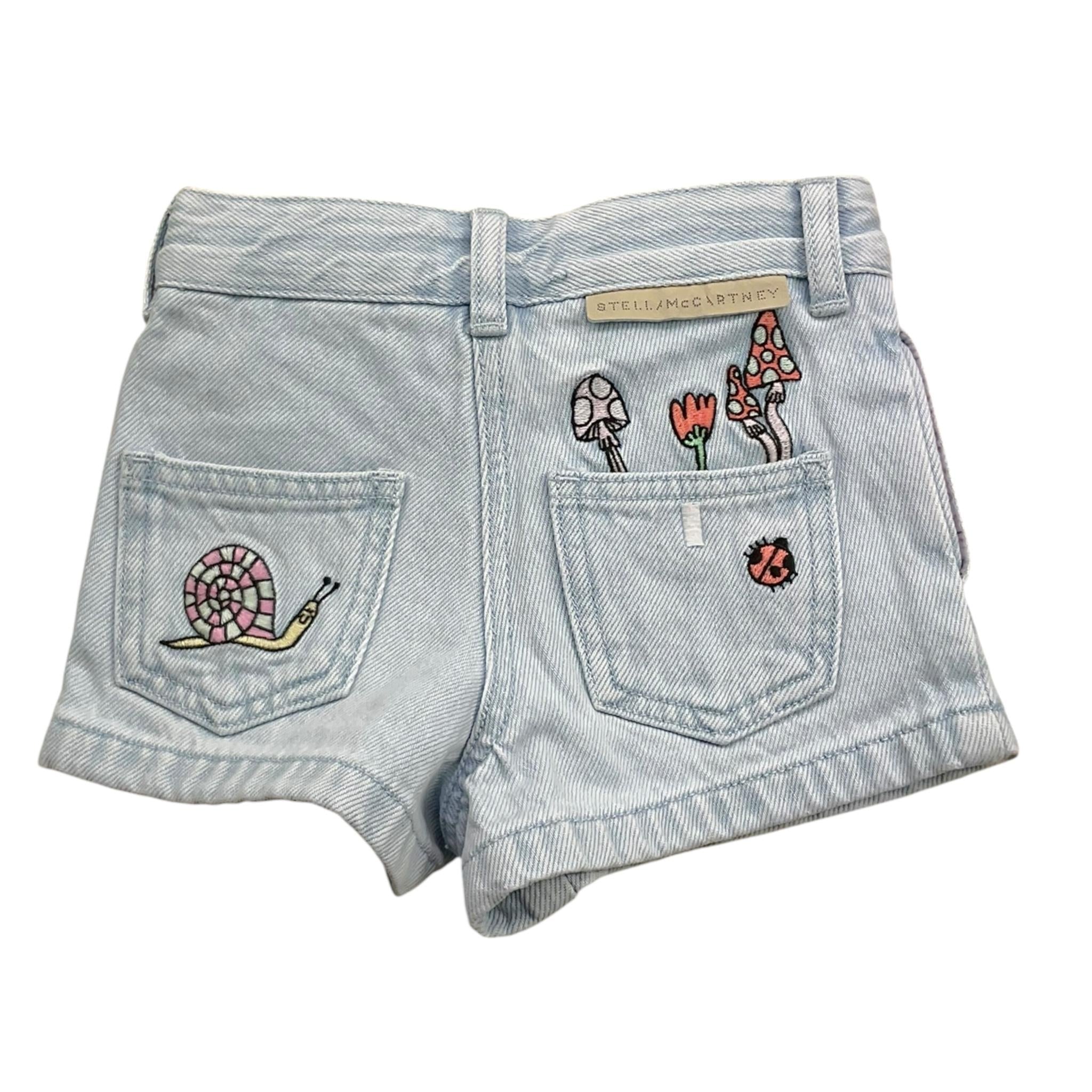 Stella Mccartney Short In Denim Tinta Unita con Girovita Regolabile per Neonata TW6A09N AZZURRO STELLA McCARTNEY 