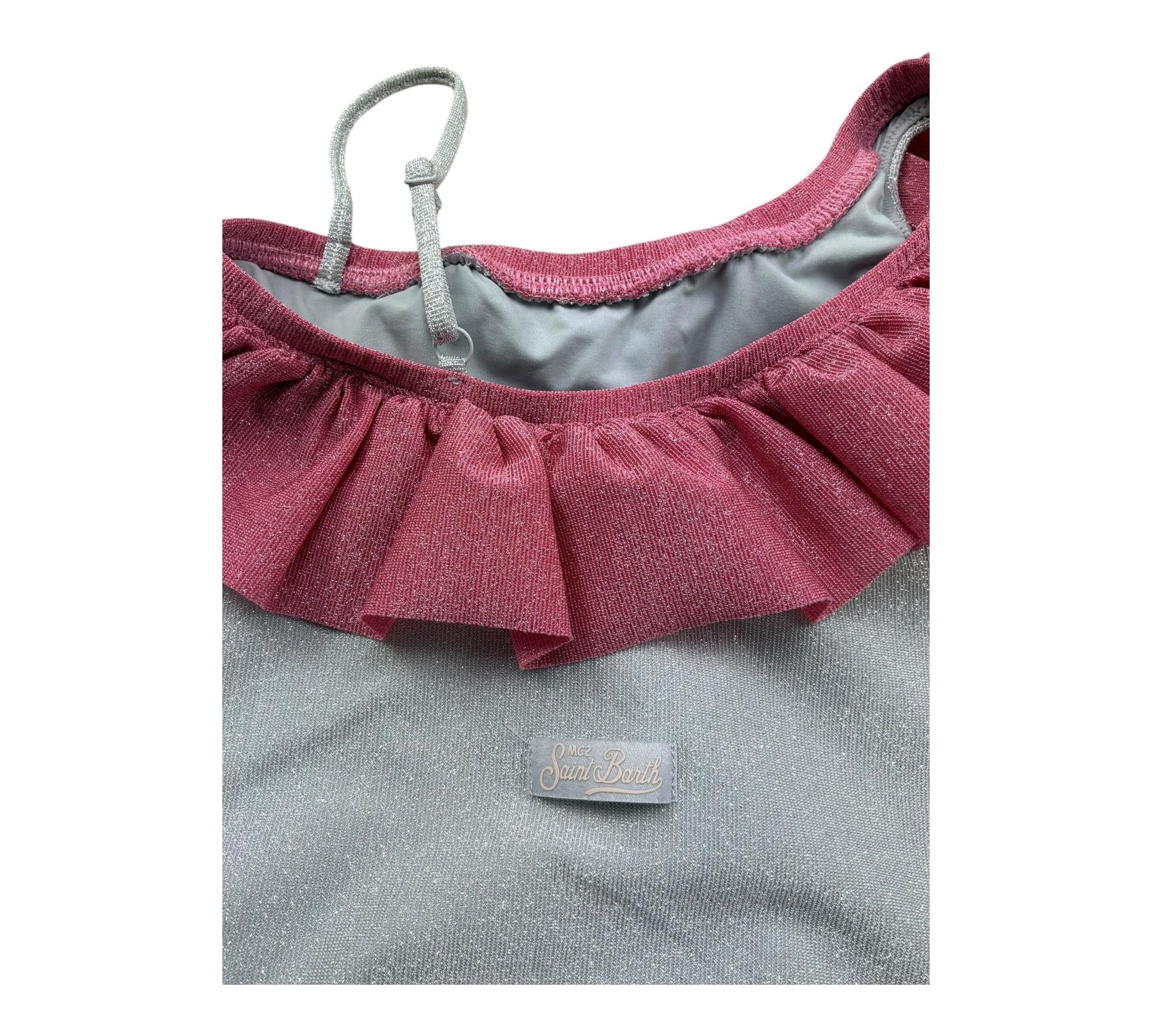 Saint Barth Costume Intero Monospalla Tinta Unita per Bambina CARIN ARGENTO SAINT BARTH 