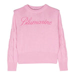 MISS BLUMARINE maglia tinta unita con stampa Rosa per Bambina IF3089 ROSA MISS BLUMARINE 