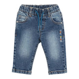 TRUSSARDI jeans tinta unita con elastico in vita Blu per Neonato TIA24143PAN BLU TRUSSARDI 