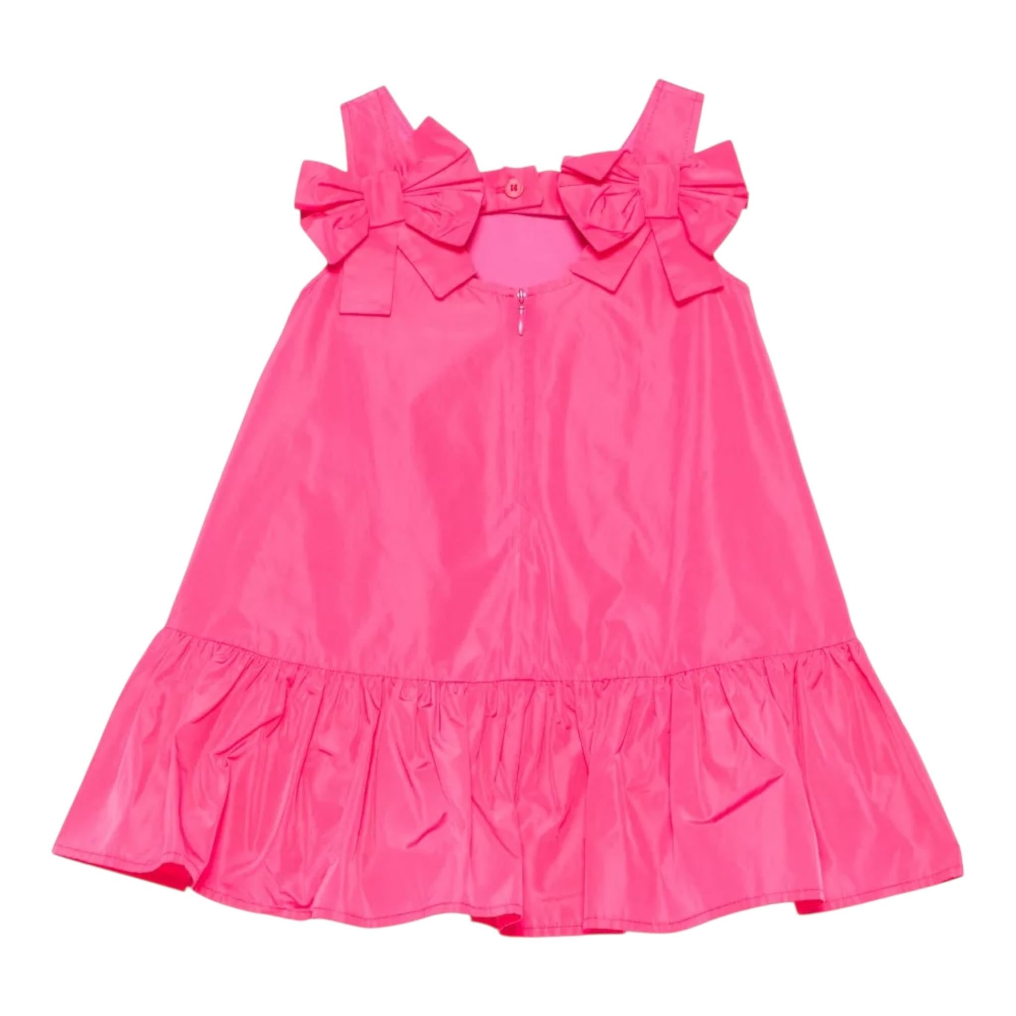 Simonetta Abito Giromanica Tinta Unita con Fiocchi per Bambina SW1A52 FUXIA SIMONETTA 