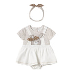 Mayoral Pagliaccetto Mezza Manica con Fascia Capelli per Neonata 1658 BIANCO MAYORAL 