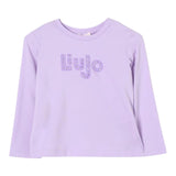 LIU JO shirt girocollo tinta unita con stampa Lilla per Neonata KF4090N LILLA LIU JO 