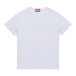 Diesel T-Shirt Girocollo Tinta Unita con Logo per Bambina J02036 BIANCO DIESEL 