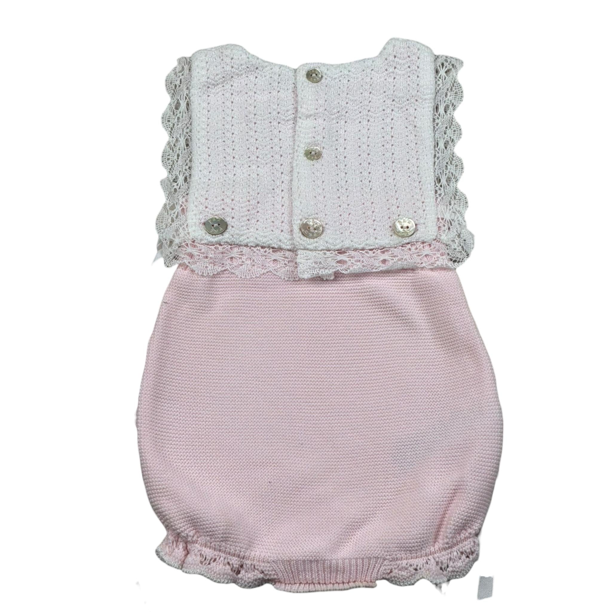 Paz Rodriguez Pagliaccetto Giromanica Bicolore per Neonata 022121557 BIANCO/ROSA PAZ RODRIGUEZ 