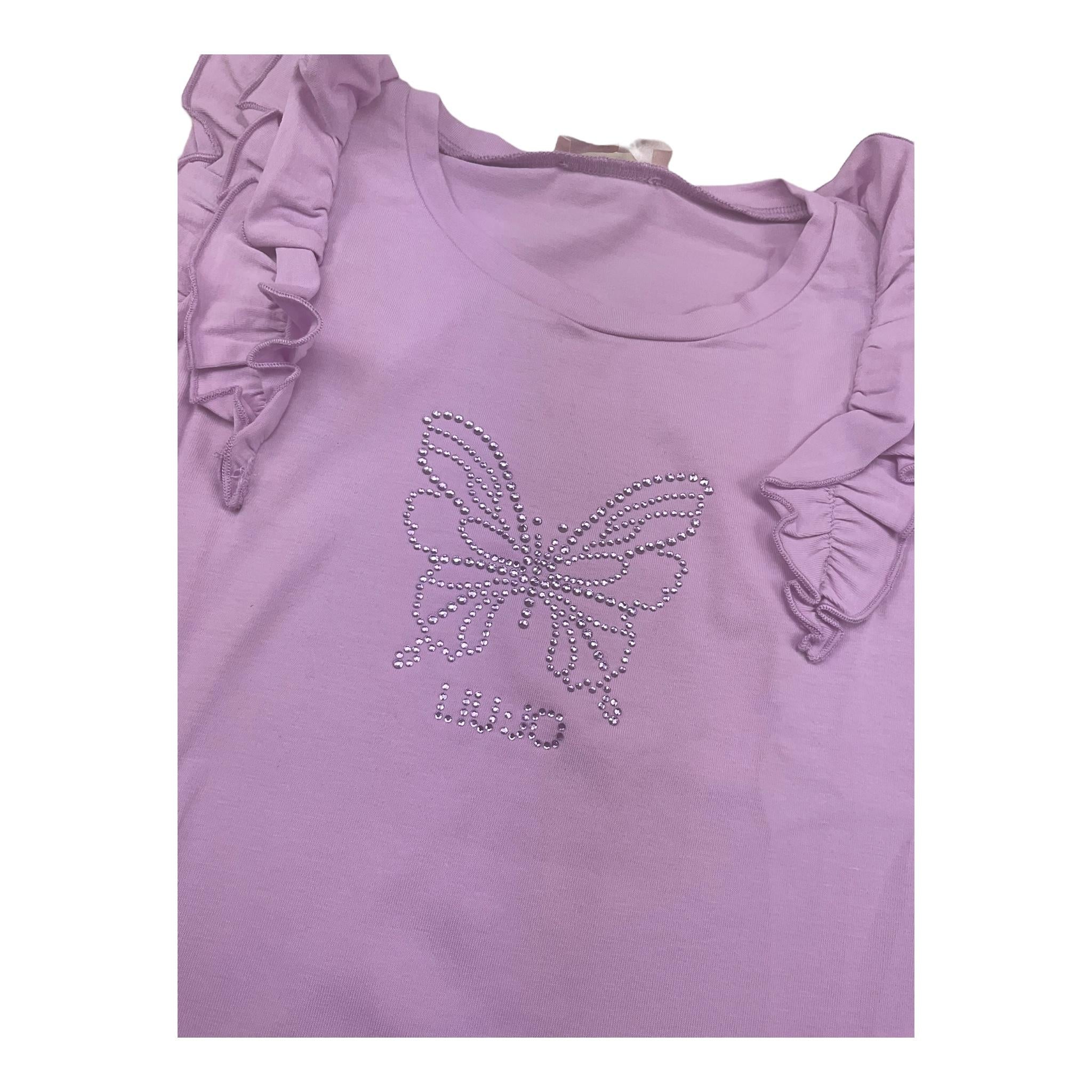 Liu Jo Abito Tinta Unita Giromanica con Brillantini per Bambina KA5091X LILLA LIU JO 