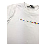 Daniele Alessandrini T-Shirt Girocollo Tinta Unita con Stampa Logo Bianco per Neonato