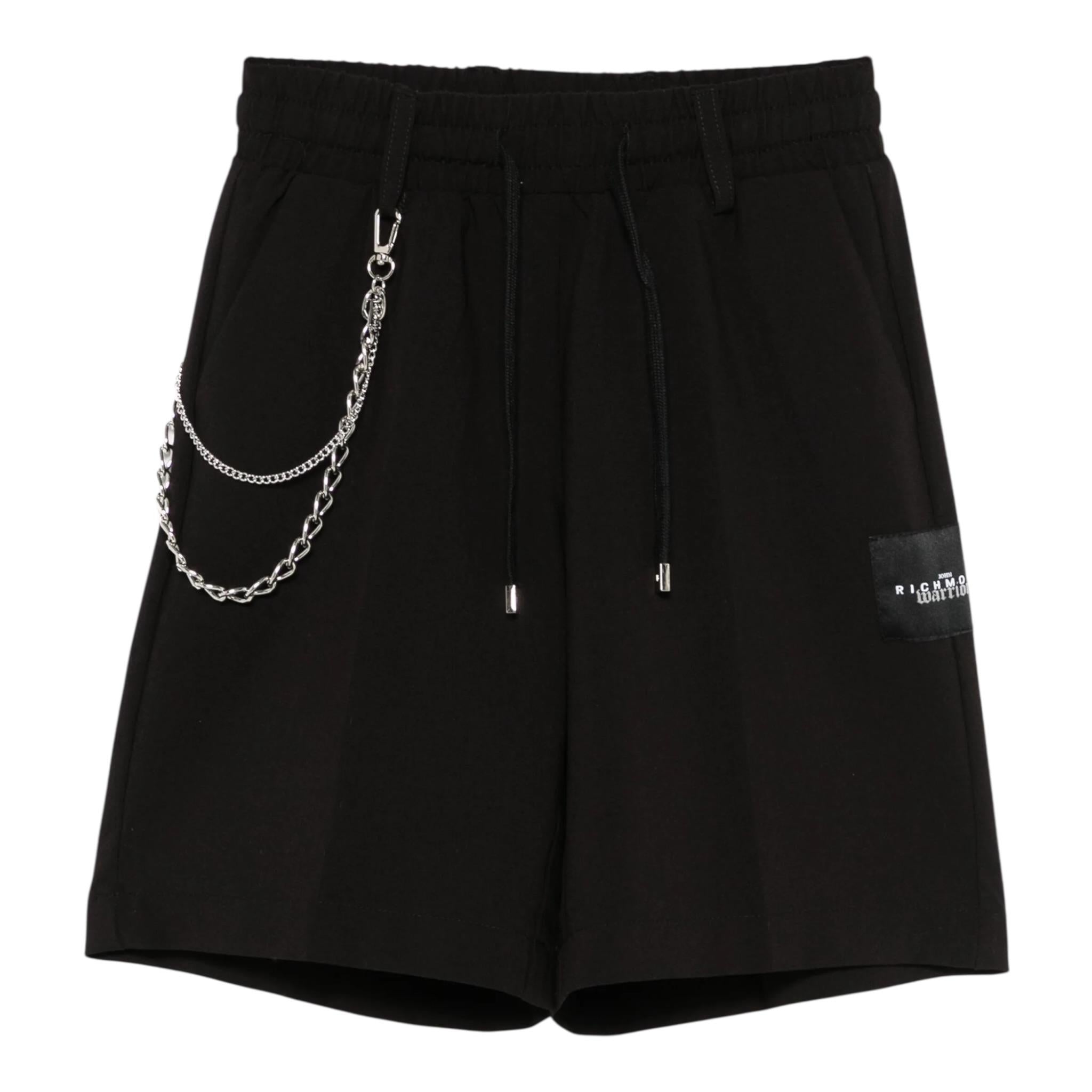 John Richmond Bermuda Tinta Unita con Elastico In Vita per Bambino RBP25226BEX NERO JOHN RICHMOND 