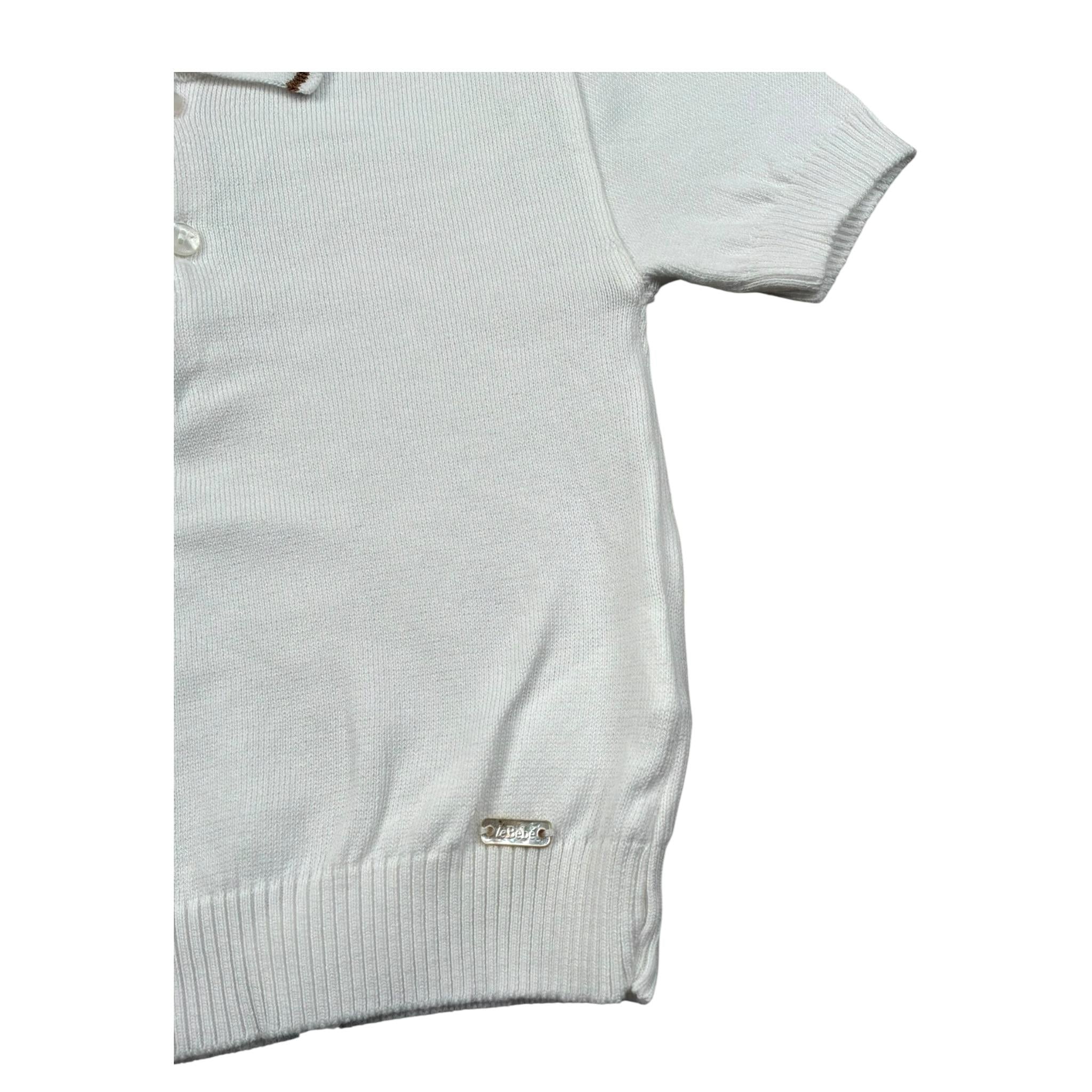 Le Bebe Polo Mezza Manica Tinta Unita per Neonato LBB4950 BIANCO LE BEBE 
