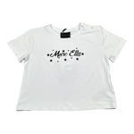 Marc Ellis T-Shirt Girocollo Tinta Unita con Brillantini per Bambina JMNTS16797 BIANCO MARC ELLIS 