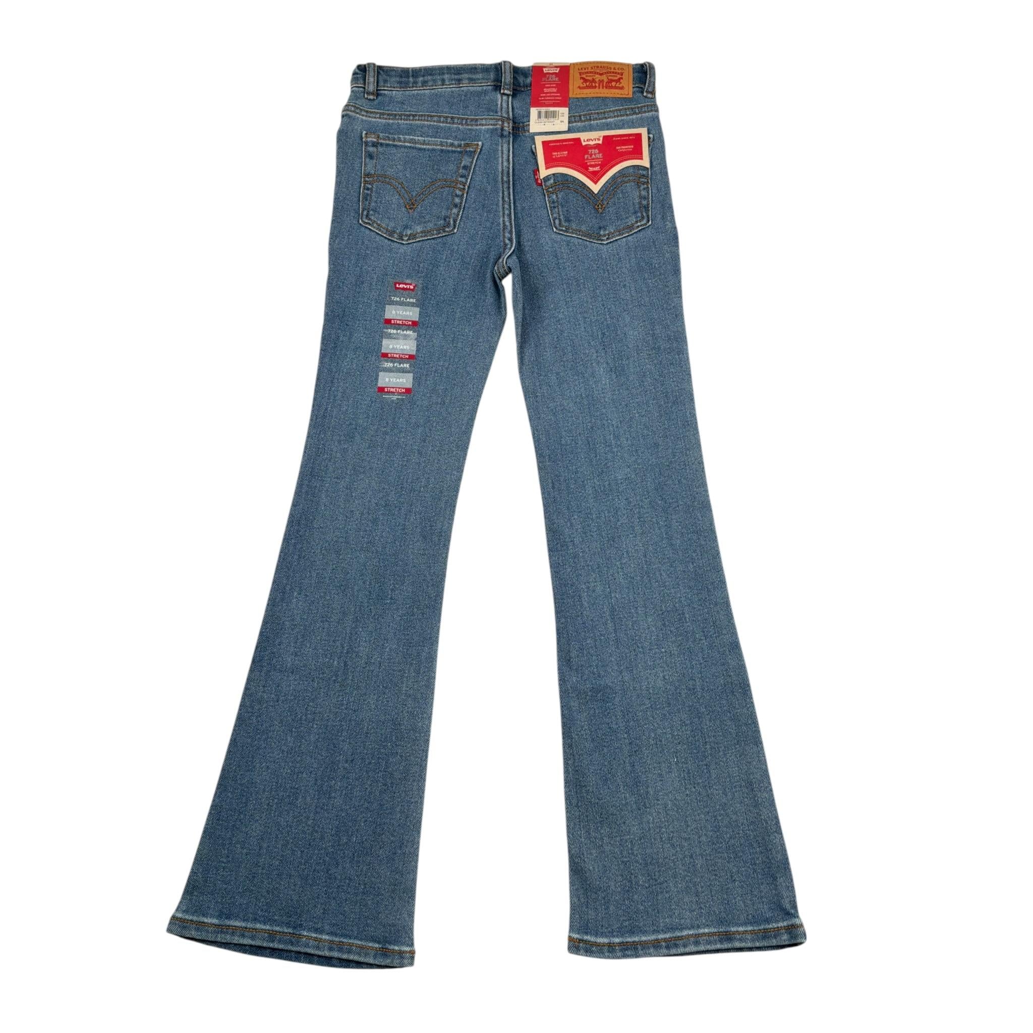 Levi'S Jeans tinta unita con Girovita Regolabile Modello Zampa Azzurro per Bambina 4EG97 AZZURRO LEVI'S 