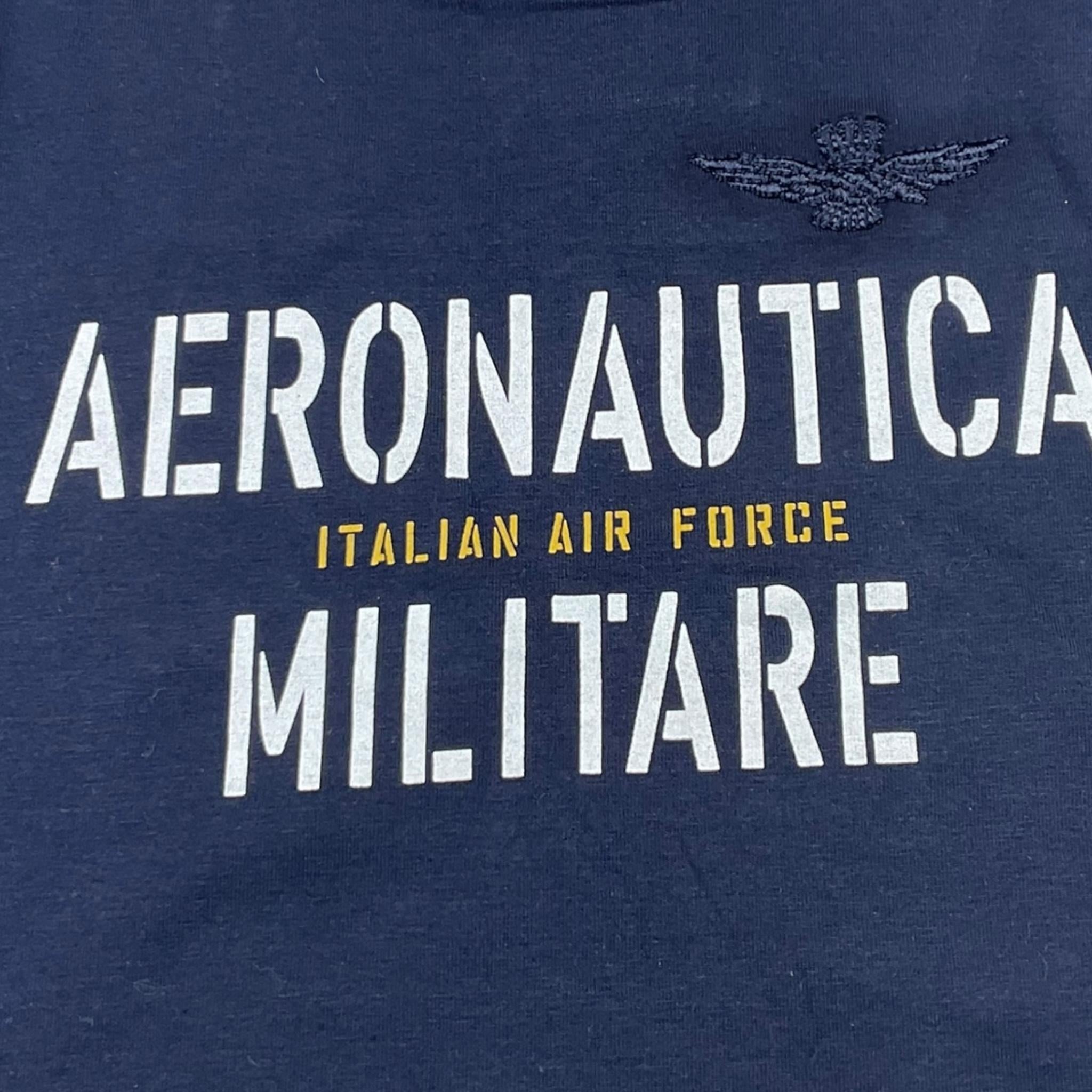 AERONAUTICA MILITARE shirt girocollo tinta unita con stampa Blu per Bambino 242TS0001AJRJ664 BLU AERONAUTICA MILITARE 