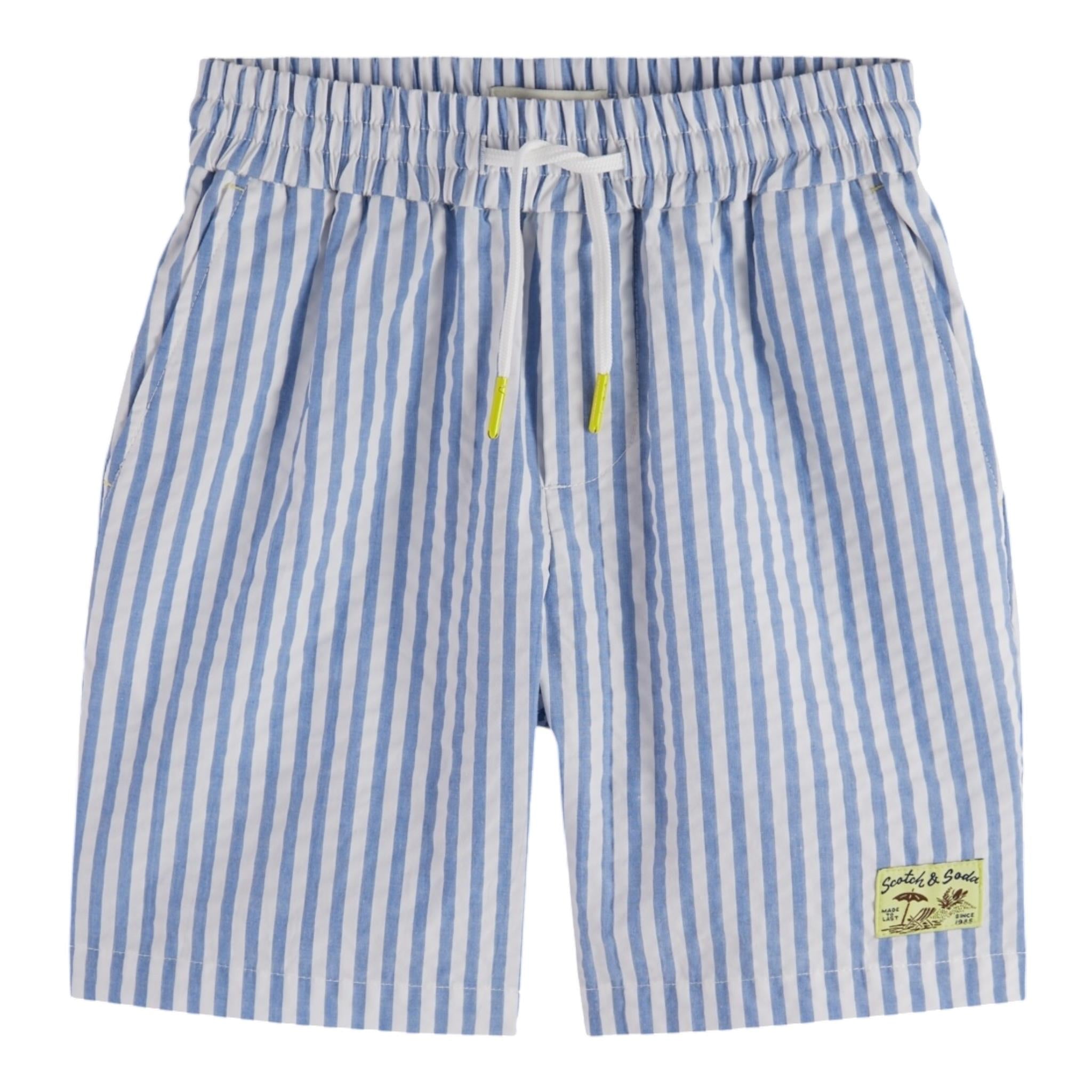 Scotch & Shrunk Bermuda Bicolore con Fantasia A Righe per Bambino 179434 BIANCO SCOTCH & SHRUNK 