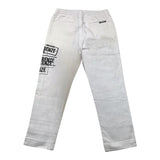 G2Firenze Pantalone Tinta Unita Con Elastico In Vita E Stampa Bianco Per Bambino