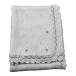 Marlu' Coperta Tinta Unita con Ricami per Neonata EP1280 BIANCO MARLU' 