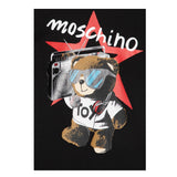 Moschino T-Shirt Girocollo tinta unita Cn Logo Nero per Bambino HXM04K NERO MOSCHINO 