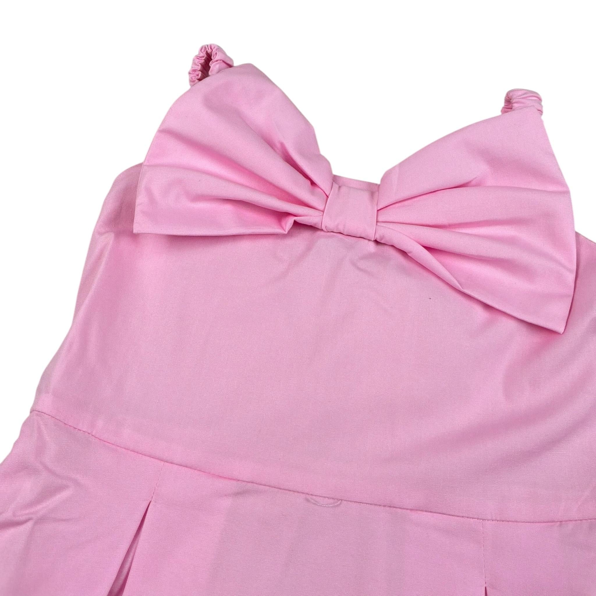 M+E' Abito Giromanica tinta unita con Fiocco Rosa per Bambina UE1266 ROSA M+E' 