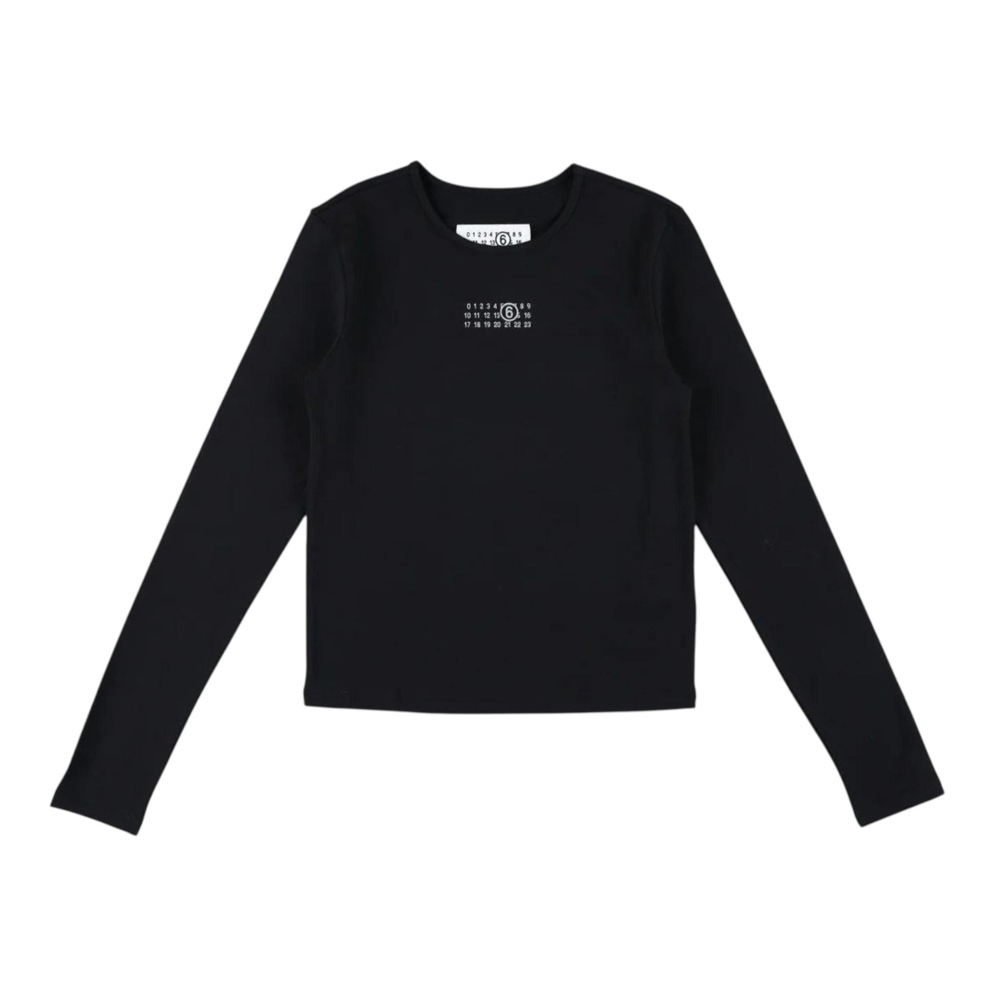 MAISON MARGIELA shirt girocollo tinta unita con stampa Nero per Bambina M60675 NERO MAISON MARGIELA 