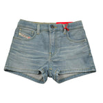 Diesel Short In Denim tinta unita Azzurro per Bambina J00205 AZZURRO DIESEL 