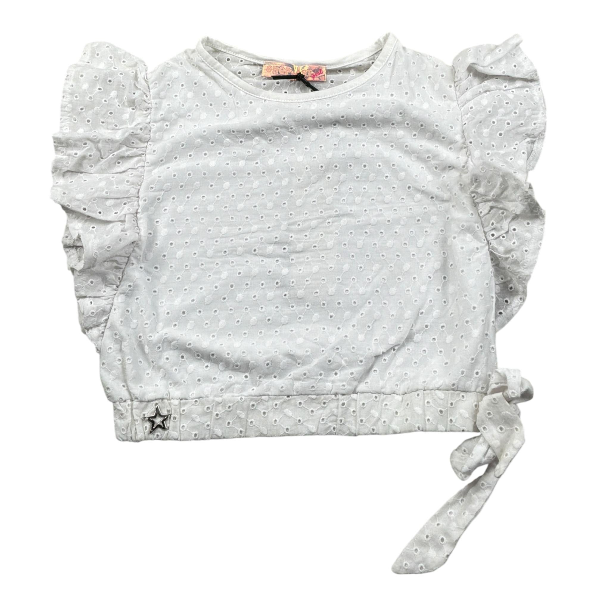 Shopart Top In Pizzo tinta unita Bianco per Bambina 023023 BIANCO SHOPART 