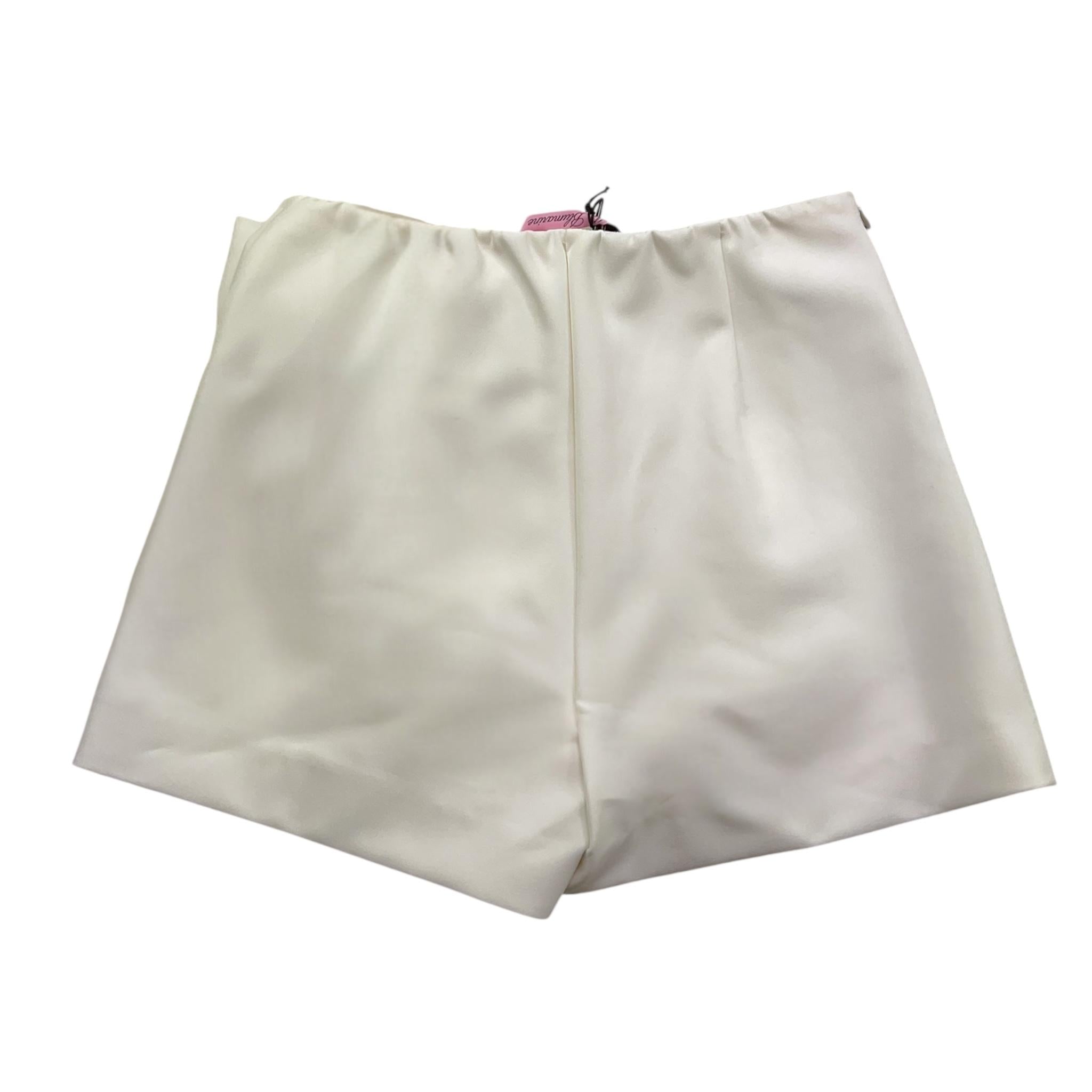 MISS BLUMARINE short tinta unita con elastico in vita e brillantini Bianco per Bambina IF4018 BIANCO MISS BLUMARINE 