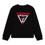 GUESS felpa chiusa girocollo tinta unita cn stampa logo Nero per Bambino L4BQ08KAD73 NERO GUESS 
