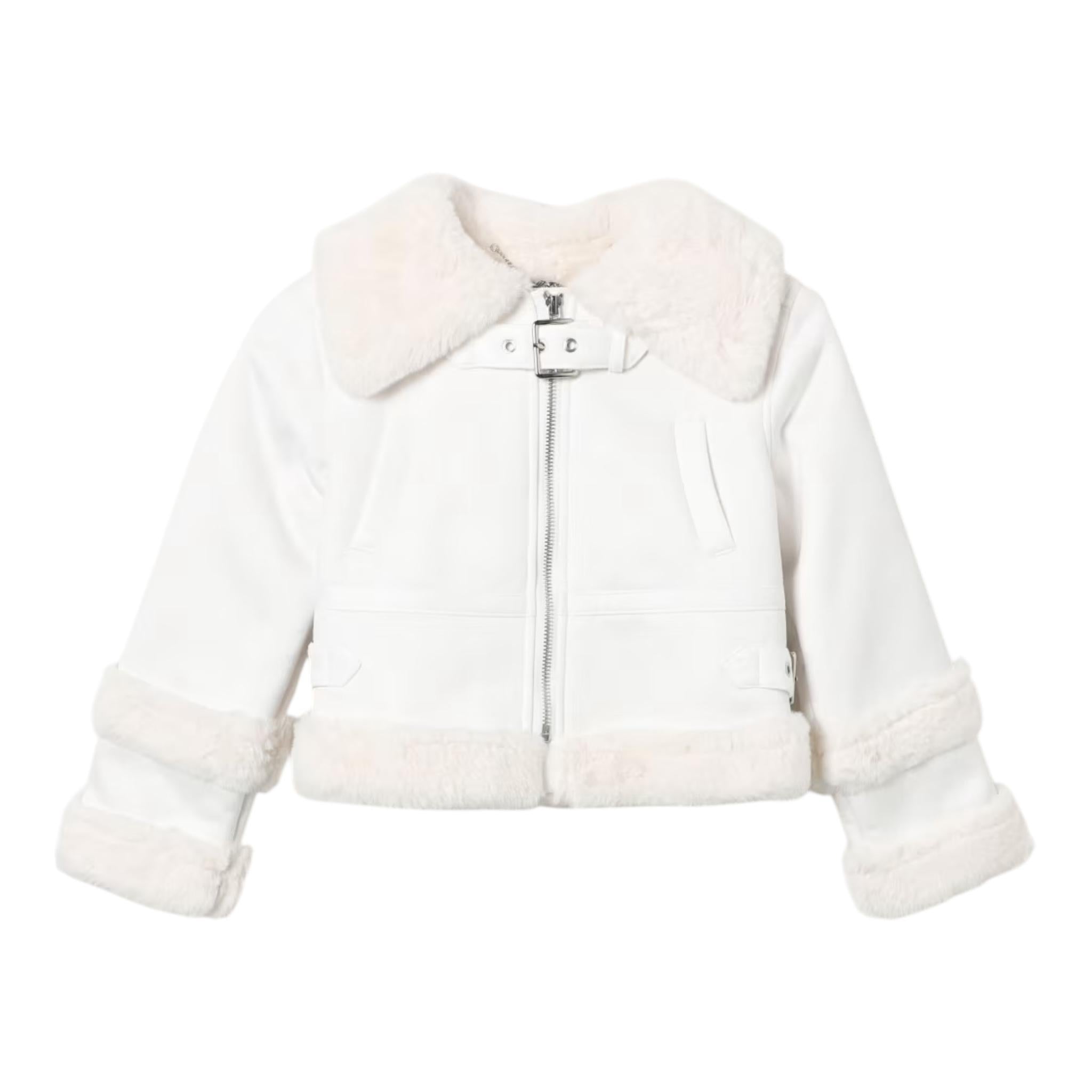 MISS BLUMARINE montone tinta unita con pelliccia interna Panna per Bambina IF4042 PANNA MISS BLUMARINE 