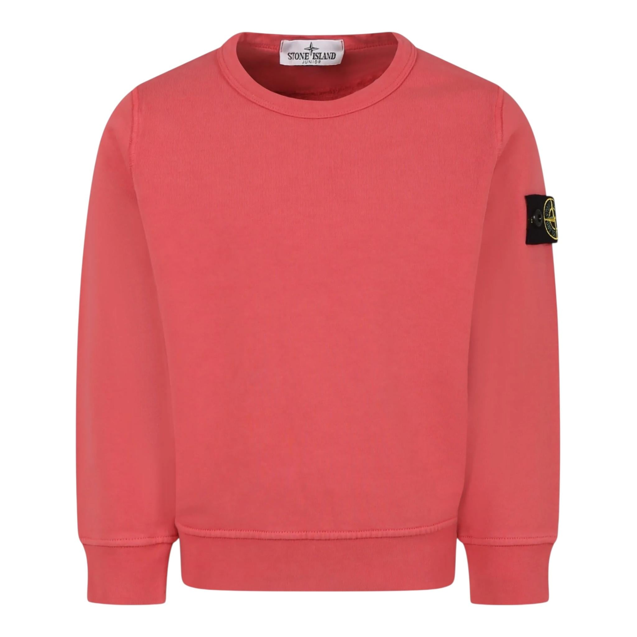 Stone Island Felpa Chiusa Girocollo Tinta Unita per Bambino K1S16610011 SALMONE STONE ISLAND 