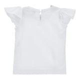 Monnalisa T-Shirt Girocollo Tinta Unita con Applicazioni per Bambina 31E613X BIANCO MONNALISA 