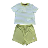 K-Way Completo 2 Pezzi Bicolore T-Shirt-Bermuda Fantasia A Righe per Neonato K2137TW BIANCO K-WAY 