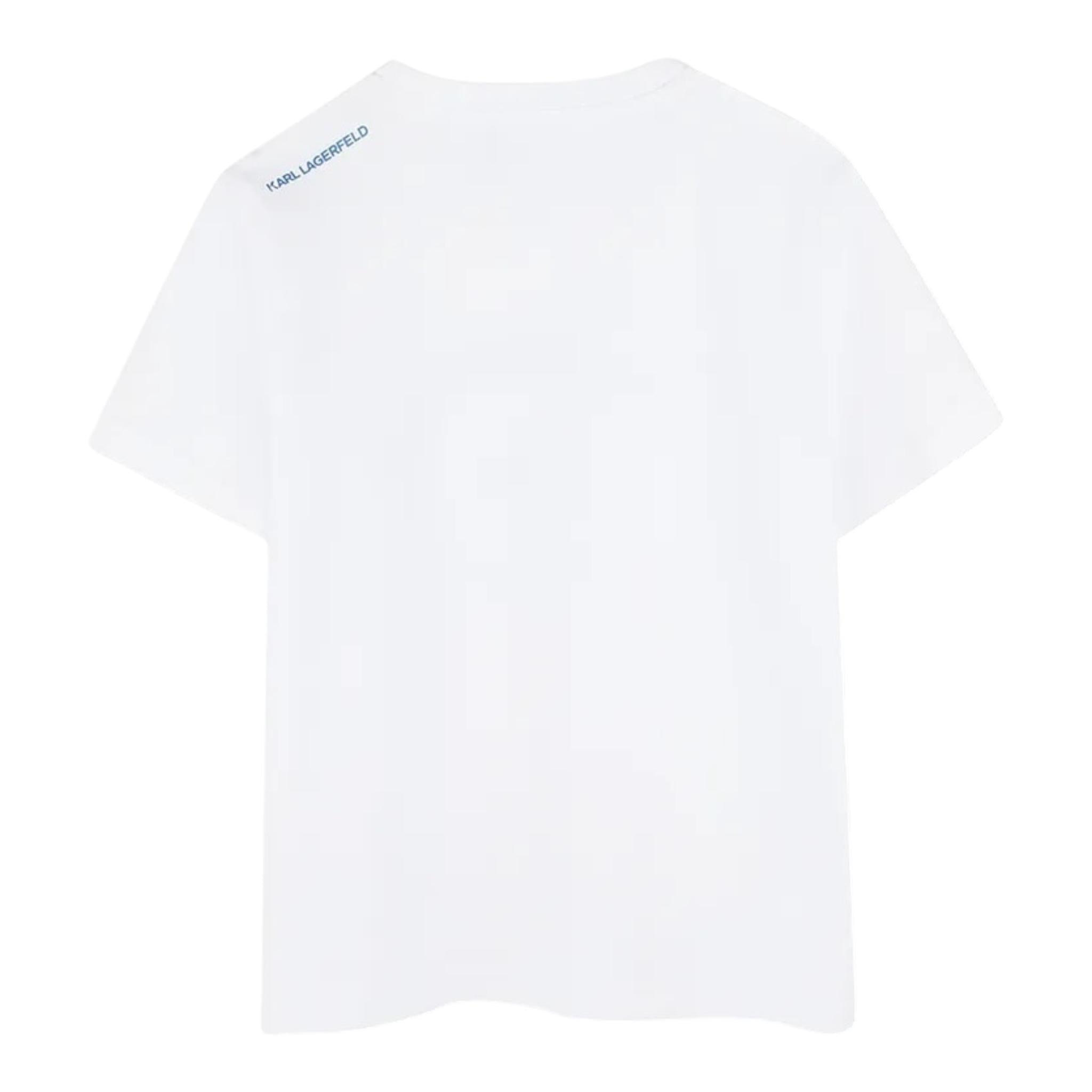 Karl Lagerfeld T-Shirt Girocollo Tinta Unita con Logo per Neonato Z30439 BIANCO KARL LAGERFELD 