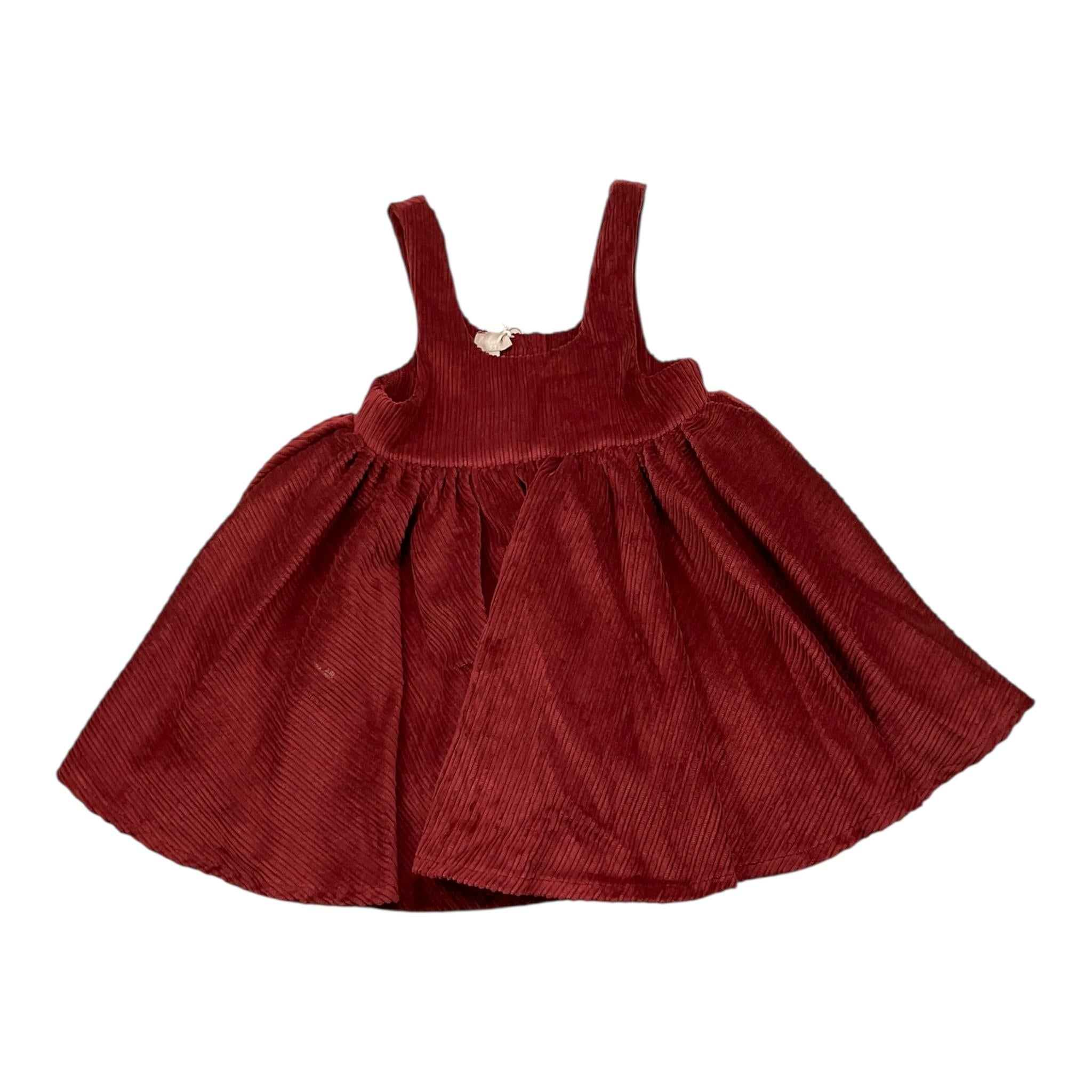 LALALU' salopette tinta unita in velluto Rosso per Bambina SLTL70LB ROSSO LALALU' 