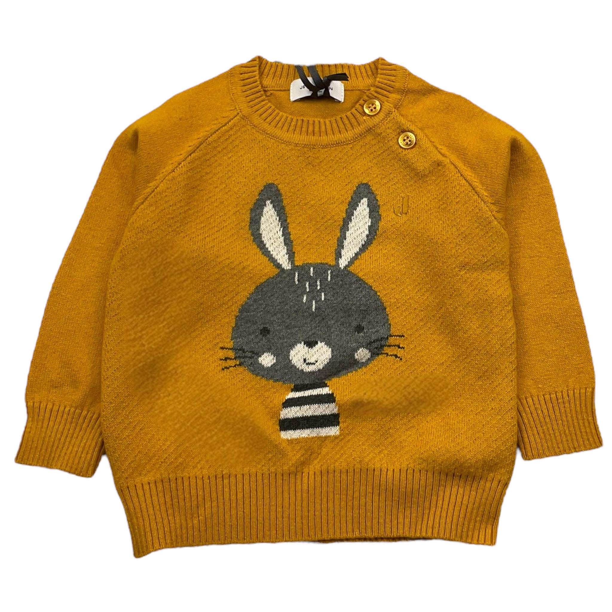 JECKERSON maglia girocollo tinta unita con ricamo orso Senape per Neonato MGJC SENAPE JECKERSON 