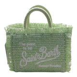 Saint Barth Borsa Tinta Unita con Stampa In Paglia per Bambina VAMI009 VERDE SAINT BARTH 
