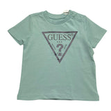 Guess T-Shirt Tinta Unita con Stampa per Neonato N73I55K8HM0 VERDE ACQUA GUESS 