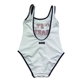 Saint Barth Costume Intero Tinta Unita con Logo per Bambina CARA003 BIANCO SAINT BARTH 