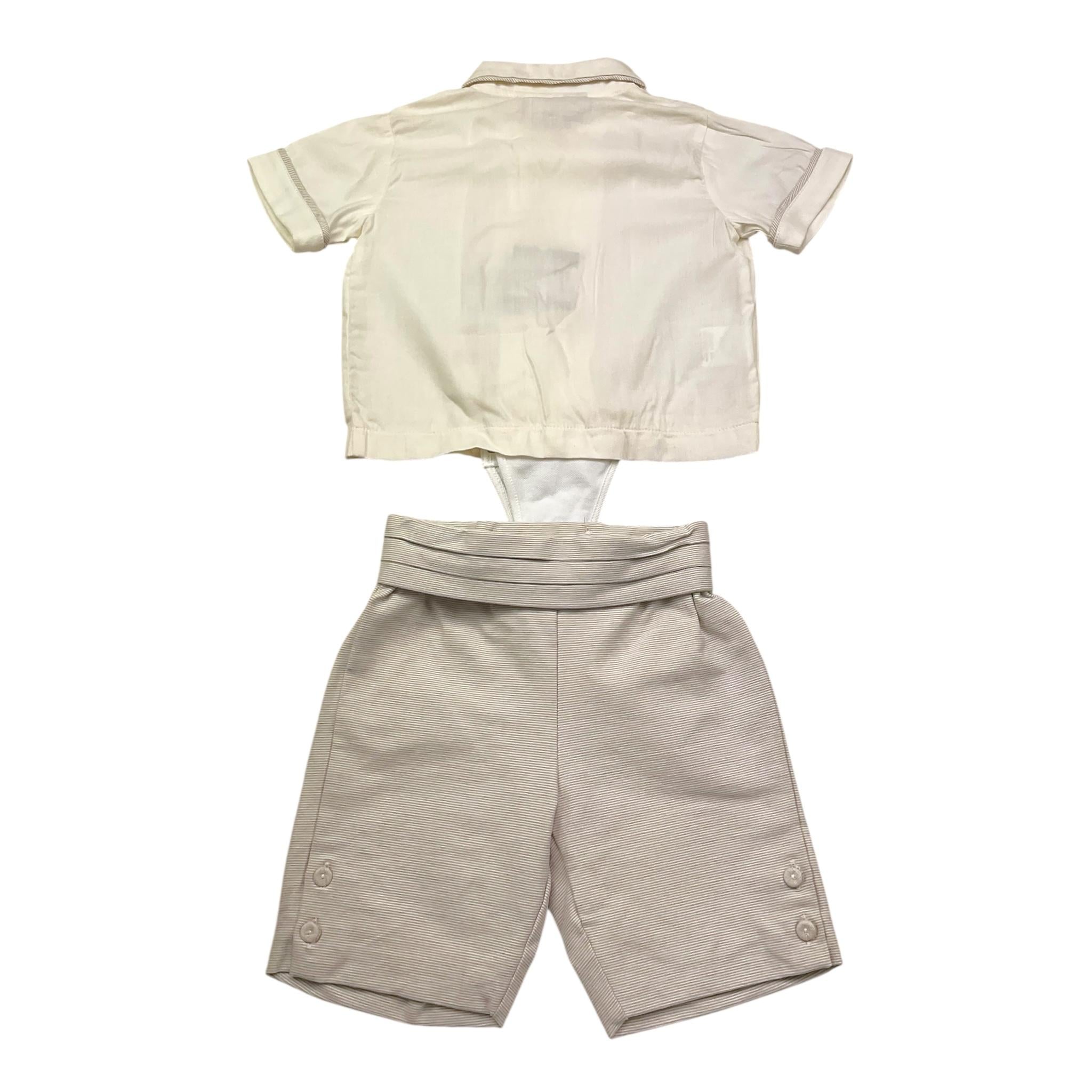 La Stupenderia Completo 2 Pezzi Camicia Modello Body-Bermuda per Neonato CCT77 PANNA LA STUPENDERIA 