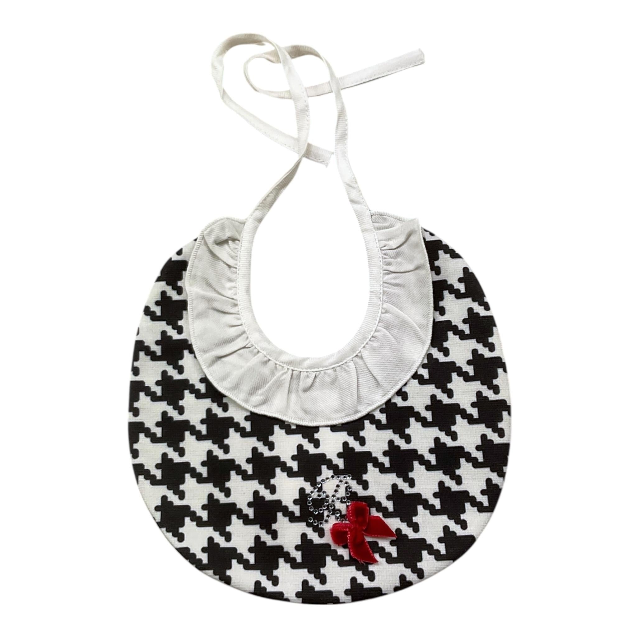 Barcellino Bavetta Tinta Unita con Stampa E Fantasia per Neonata 4344 BIANCO/NERO BARCELLINO 