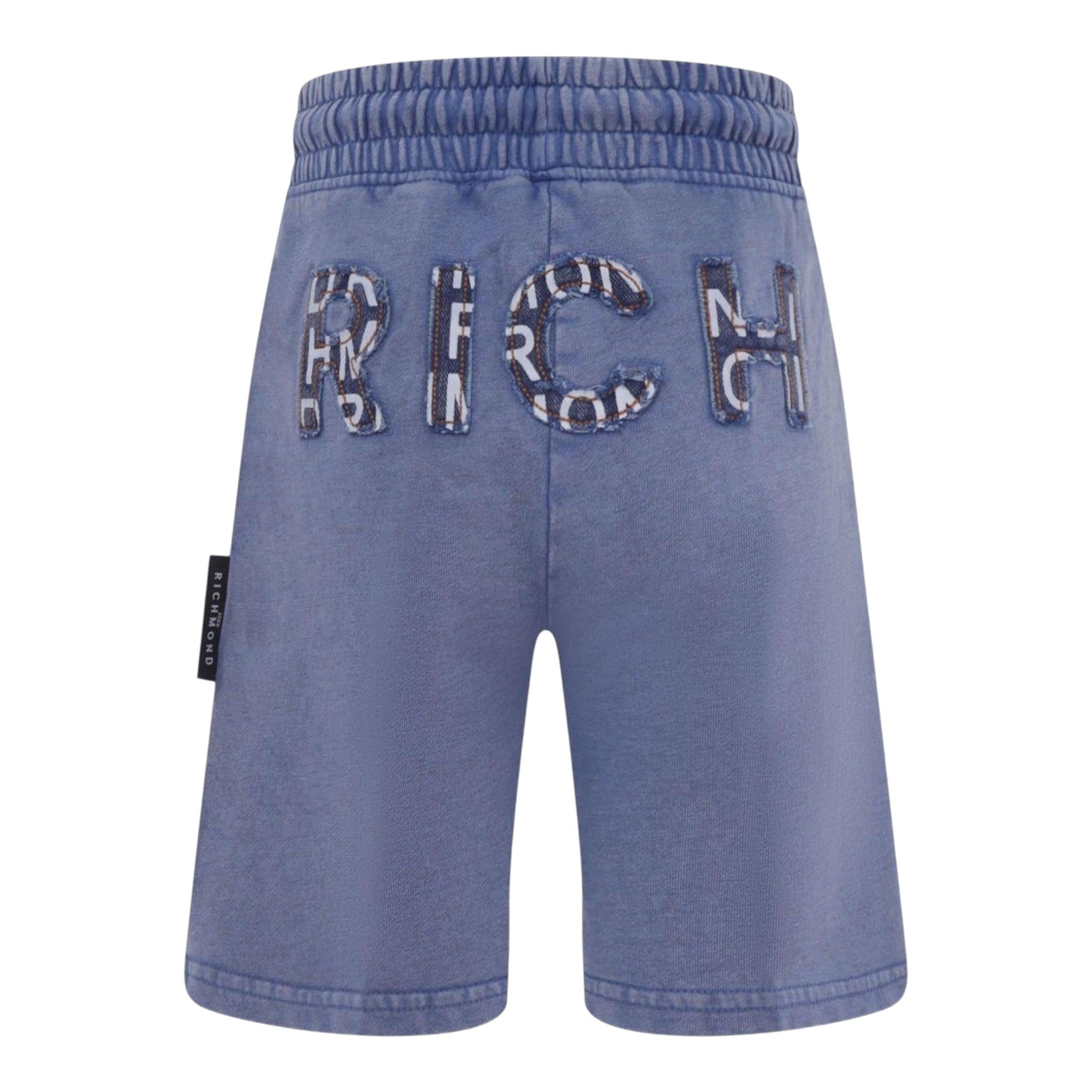 John Richmond Bermuda Tinta Unita con Elastico In Vita per Bambino RBP25114BE AZZURRO JOHN RICHMOND 