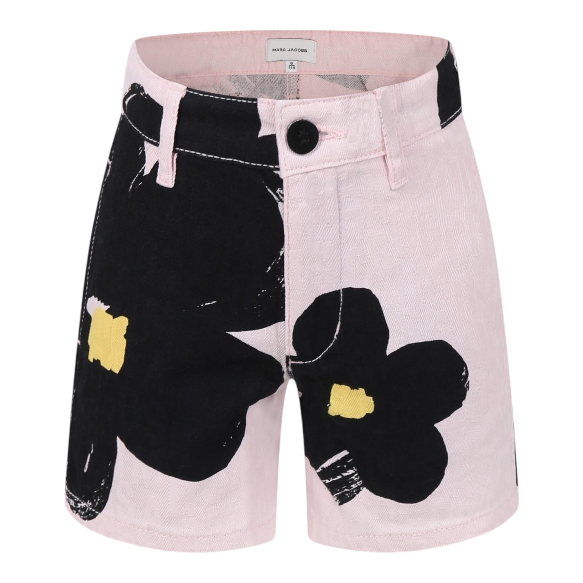 Marc Jacobs Short In Denim Tinta Unita con Fantasia Fiori per Neonata W60543N ROSA MARC JACOBS 