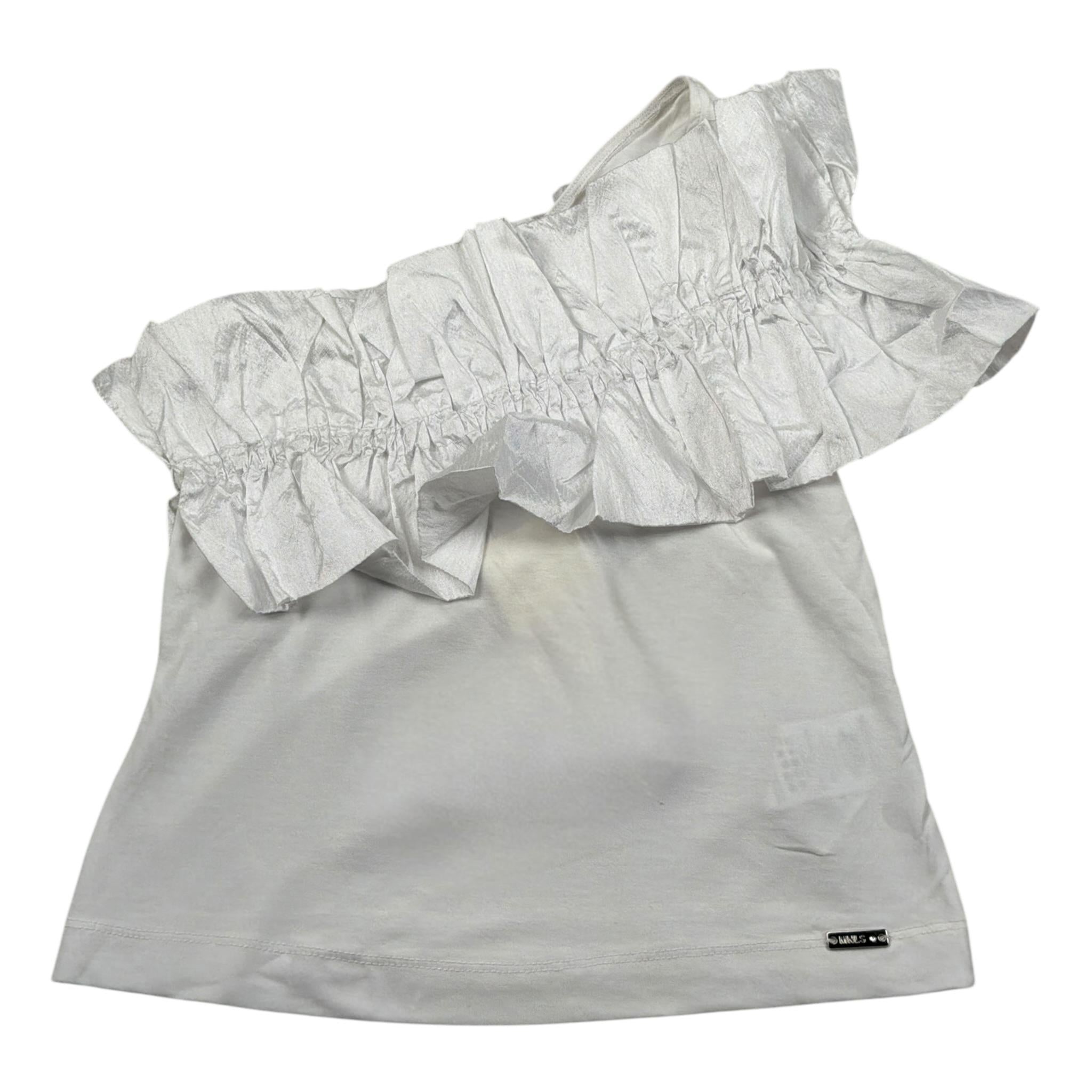 Monnalisa T-Shirt Monospalla tinta unita Bianco per Bambina 41A304 BIANCO MONNALISA 