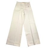 Elisabetta Franchi Pantalone Modello A Palazzo Tinta Unita Con Applicazioni Bianco Per Bambina