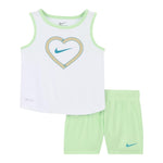 Nike Complet 2 Pezzi Canotta-Bermuda per Bambina 36M001 BIANCO/VERDE NIKE 