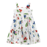 Monnalisa Abito Tinta Unita con Fantasia Fiori per Bambina 11E922 BIANCO MONNALISA 