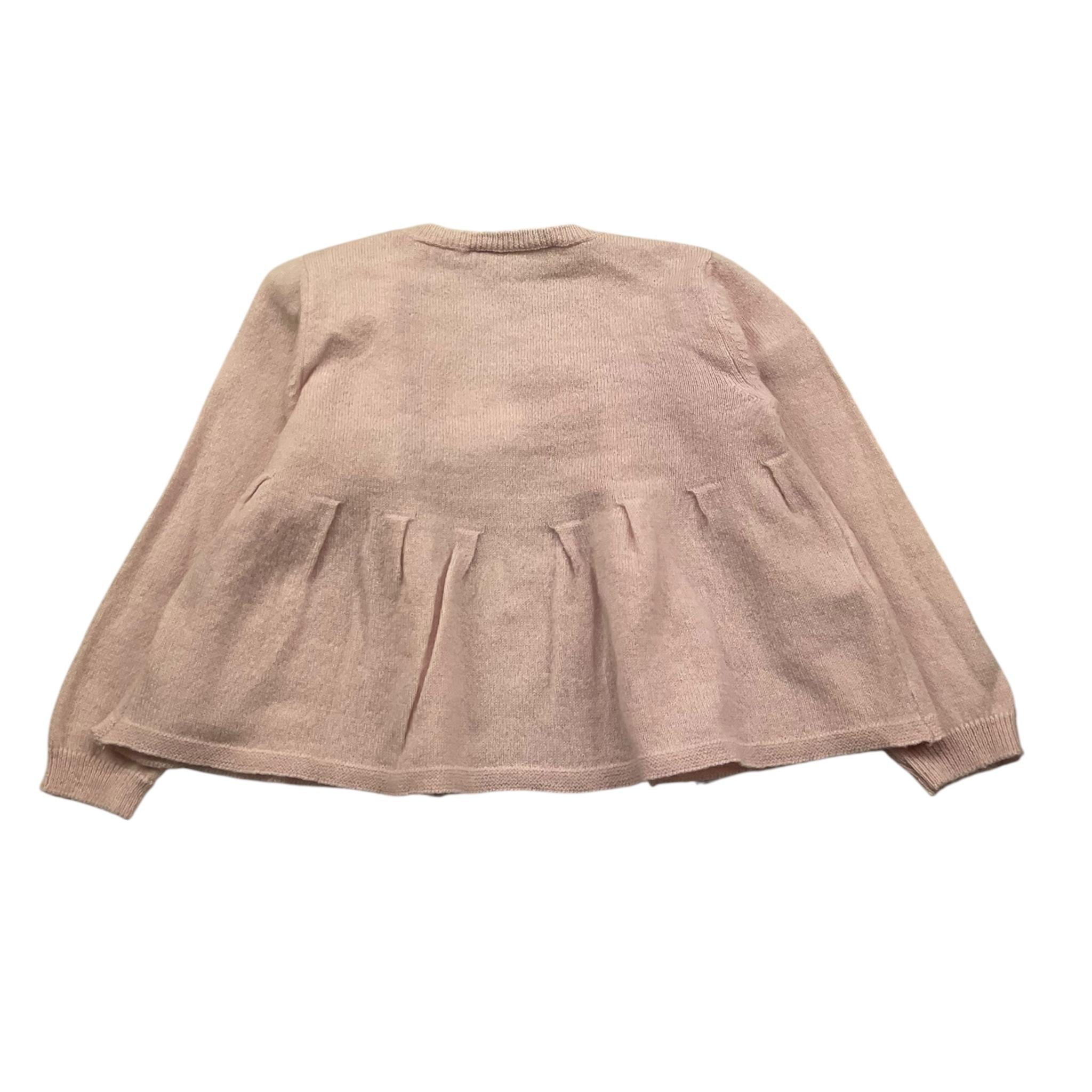 PER TE cardigan tinta unita con ricami Rosa per Neonata 44035 ROSA PER TE 