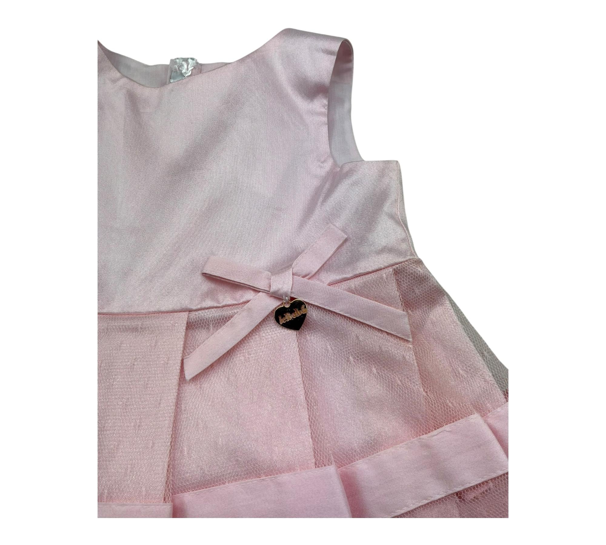 Le Bebe Abito Giromanica Tinta Unita per Neonata LBB ROSA LE BEBE 