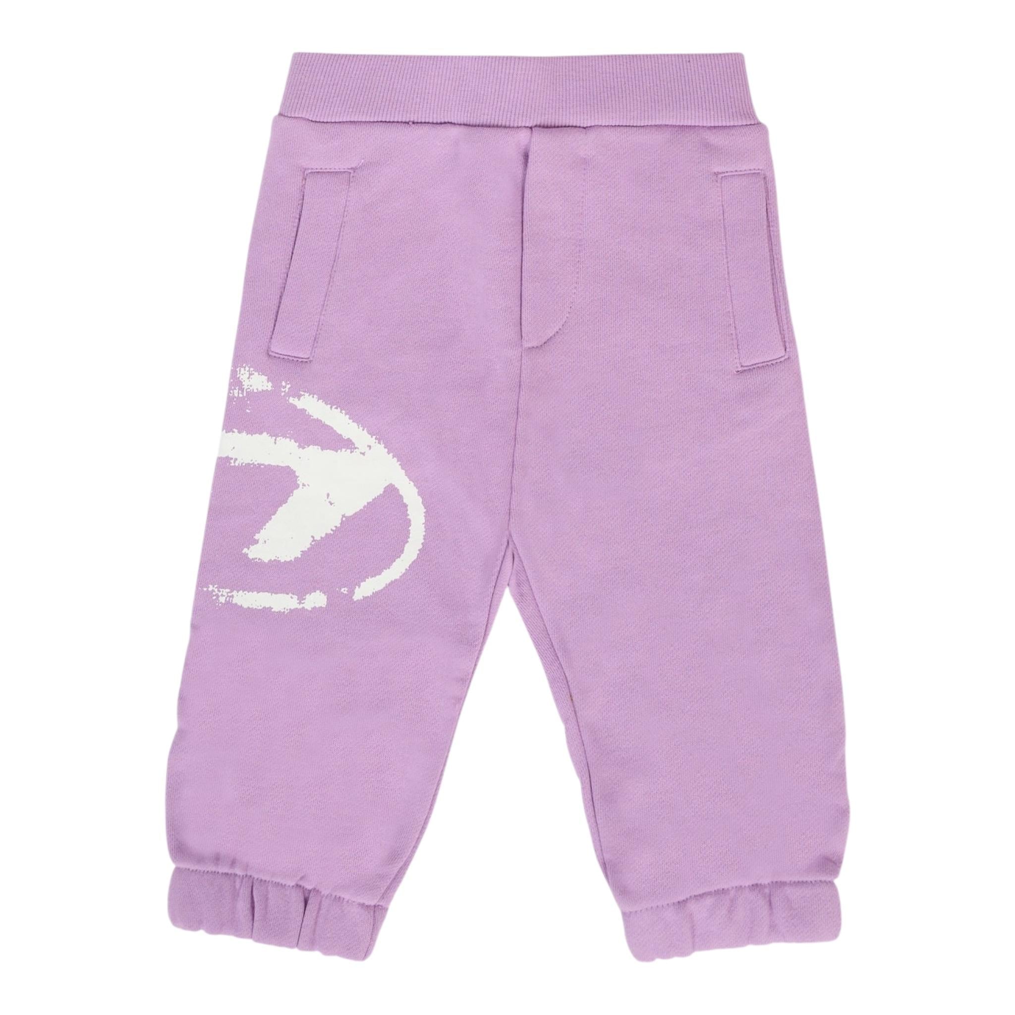 Diesel Pantalone Tuta Tinta Unita con Logo per Bambina K00627J LILLA DIESEL 