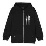 JOHN RICHMOND felpa con zip e cappuccio tinta unita con stampa Nero per Bambino RBA24020FEX NERO JOHN RICHMOND 