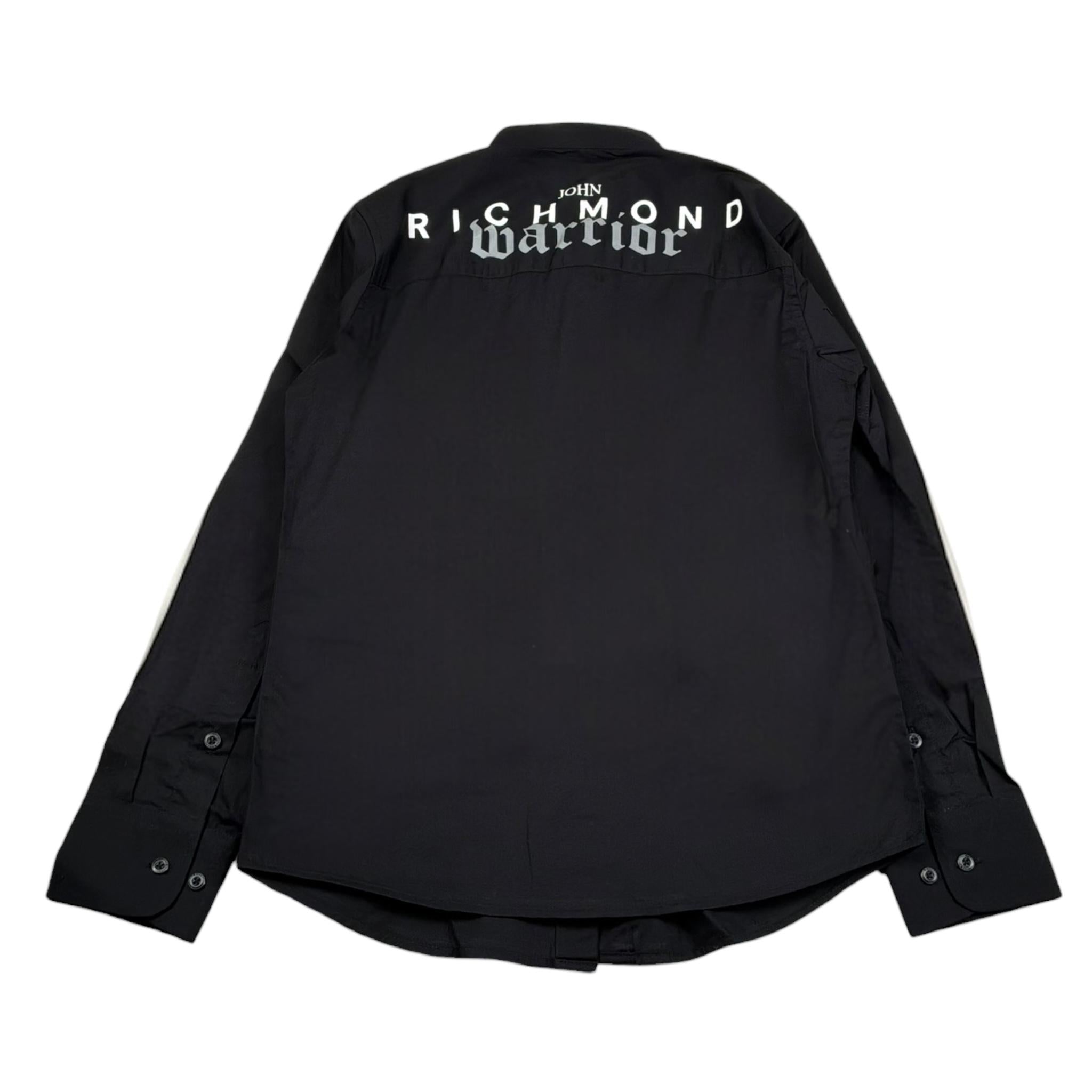 John Richmond Camicia Tinta Unita Collo Coreano per Bambino RBP24108CA NERO JOHN RICHMOND 